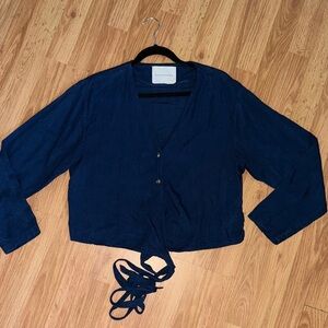 King & Tuckfield Wrap Blouse Size Large